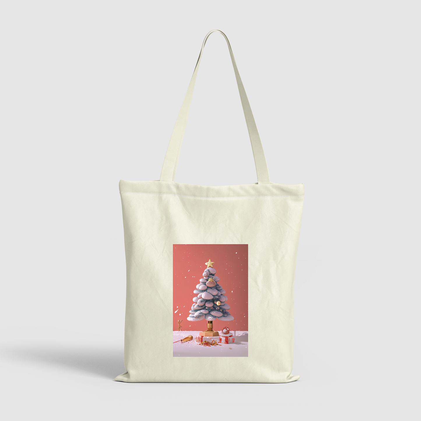 Christmas Tree Wonderland Printed Canvas Tote Bag