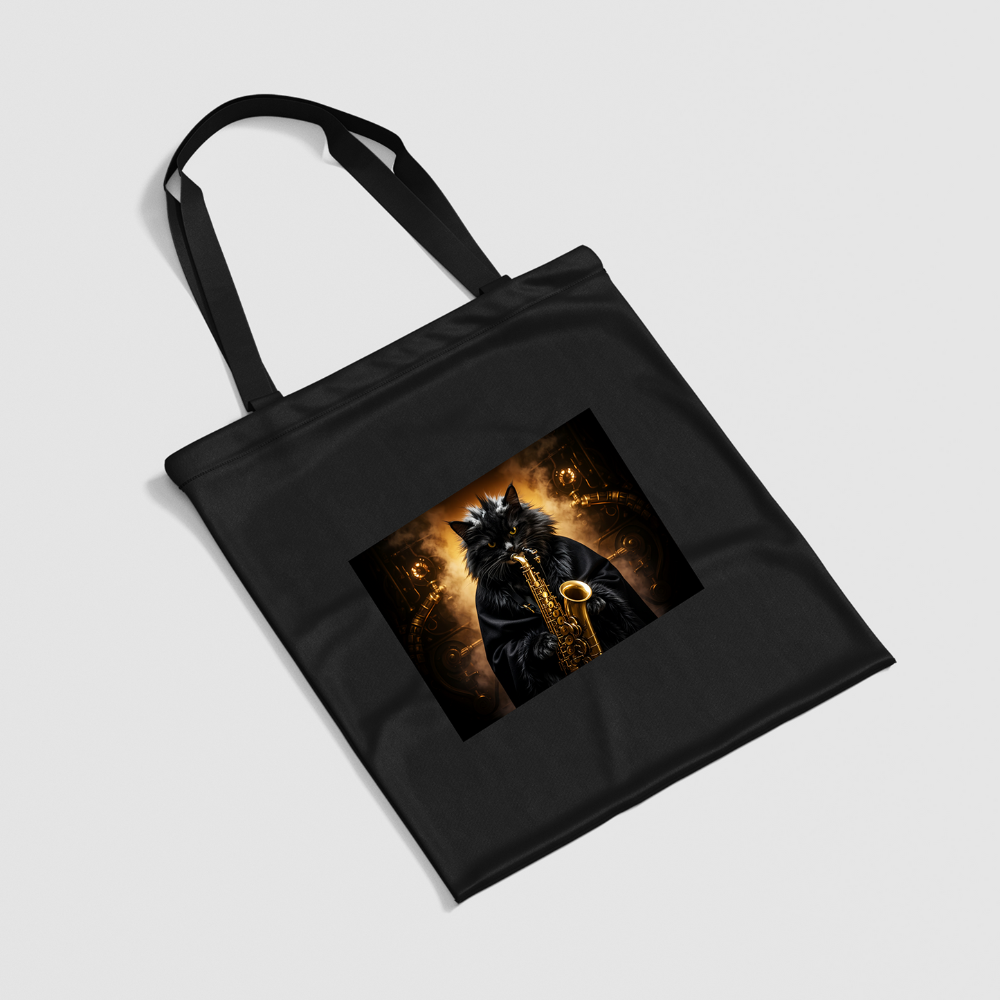 Jazz Cat Abstract Illustration Canvas Bag