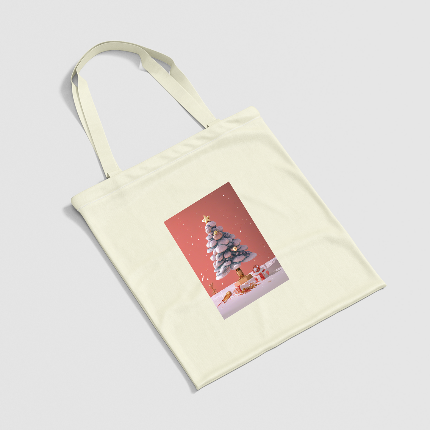 Christmas Tree Wonderland Printed Canvas Tote Bag