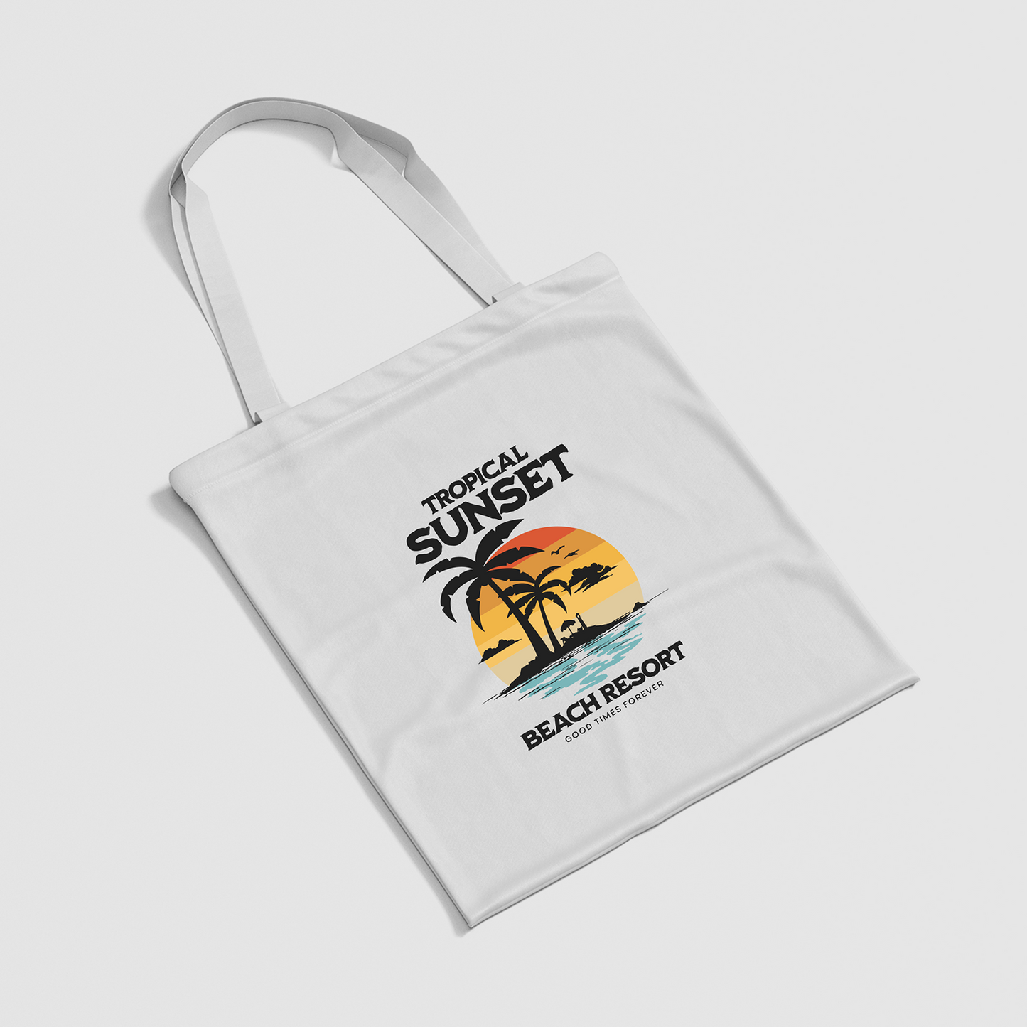 Tropical Sunset Beach Canvas Bag