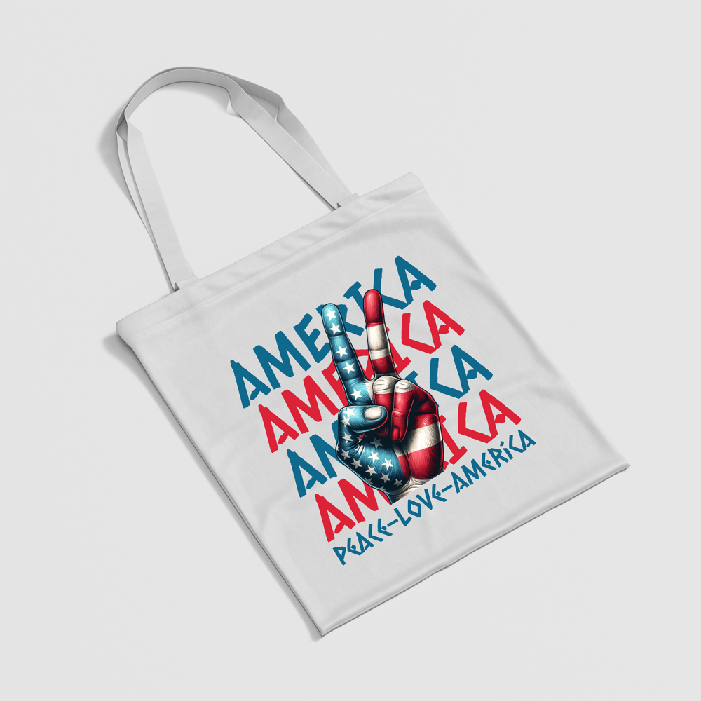 Vibrant USA Flag Hand Sign Tote Bag