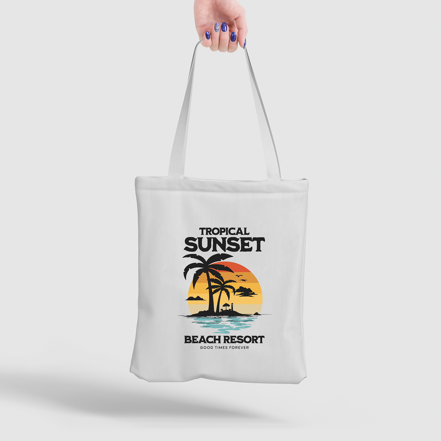 Tropical Sunset Beach Canvas Bag