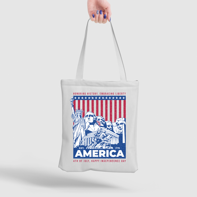 Honoring History，Embracing Liberty - Happy Independence Day Tote Bag