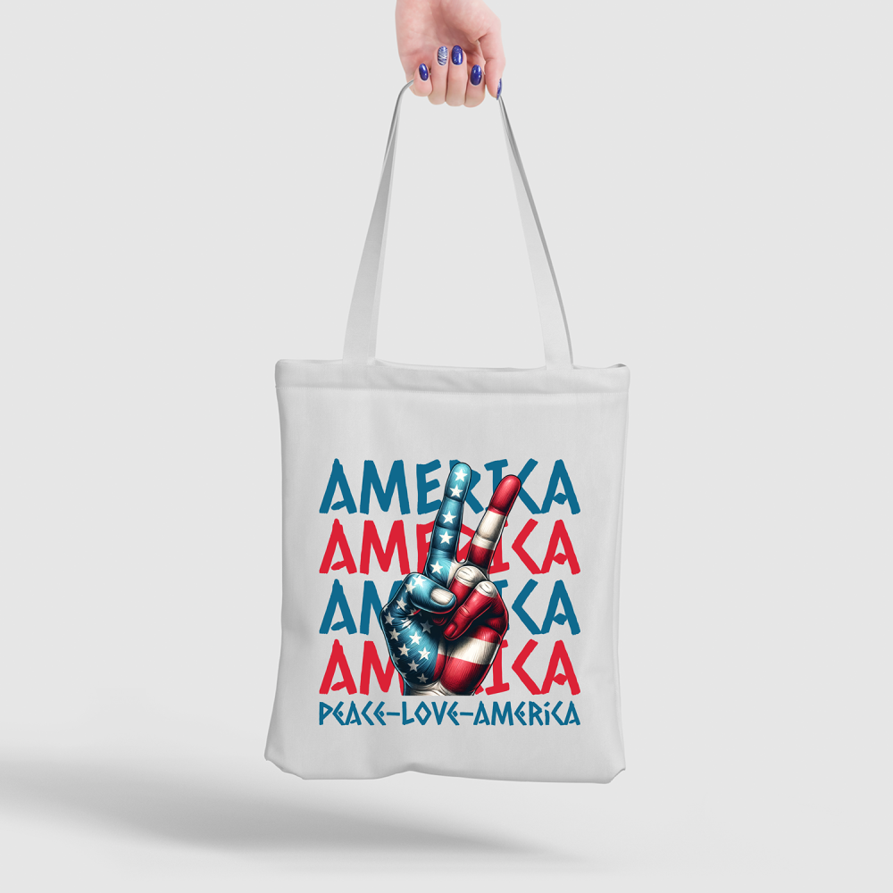 Vibrant USA Flag Hand Sign Tote Bag