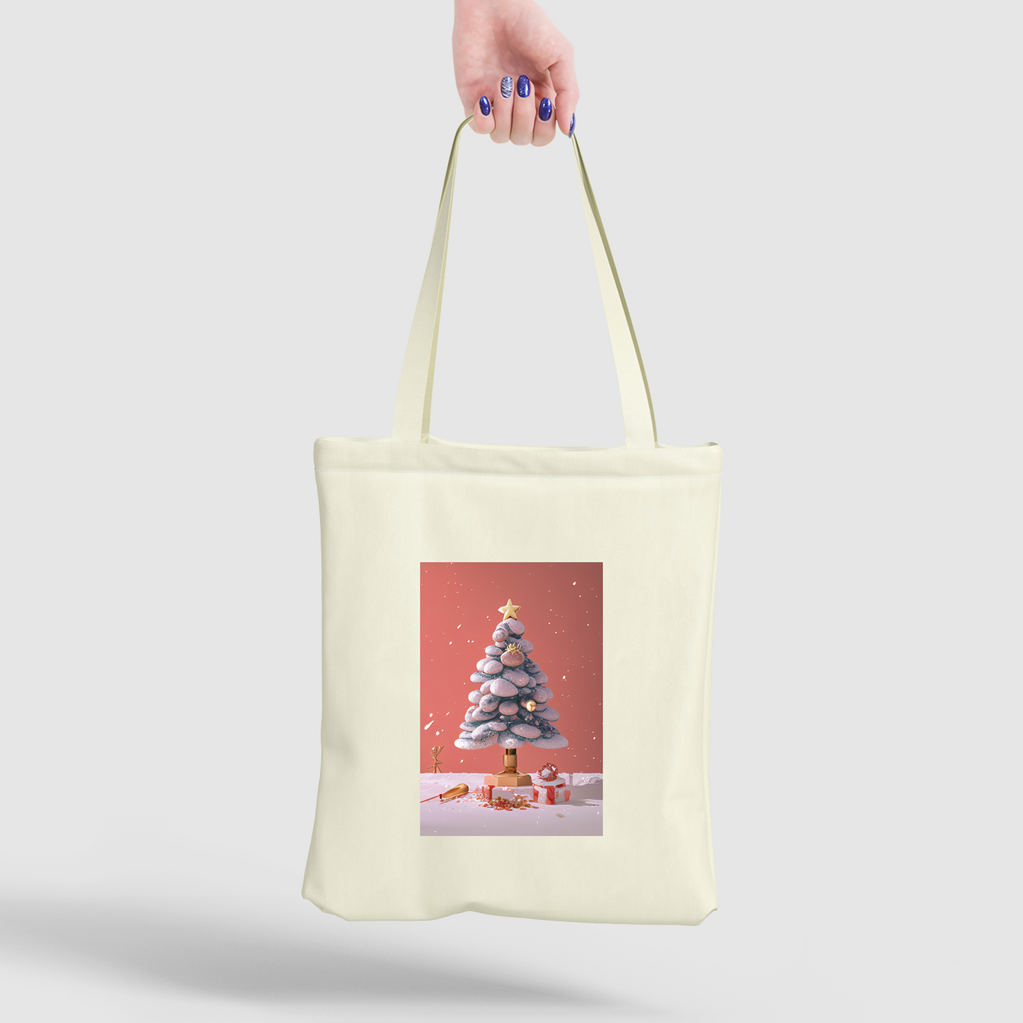 Christmas Tree Wonderland Printed Canvas Tote Bag