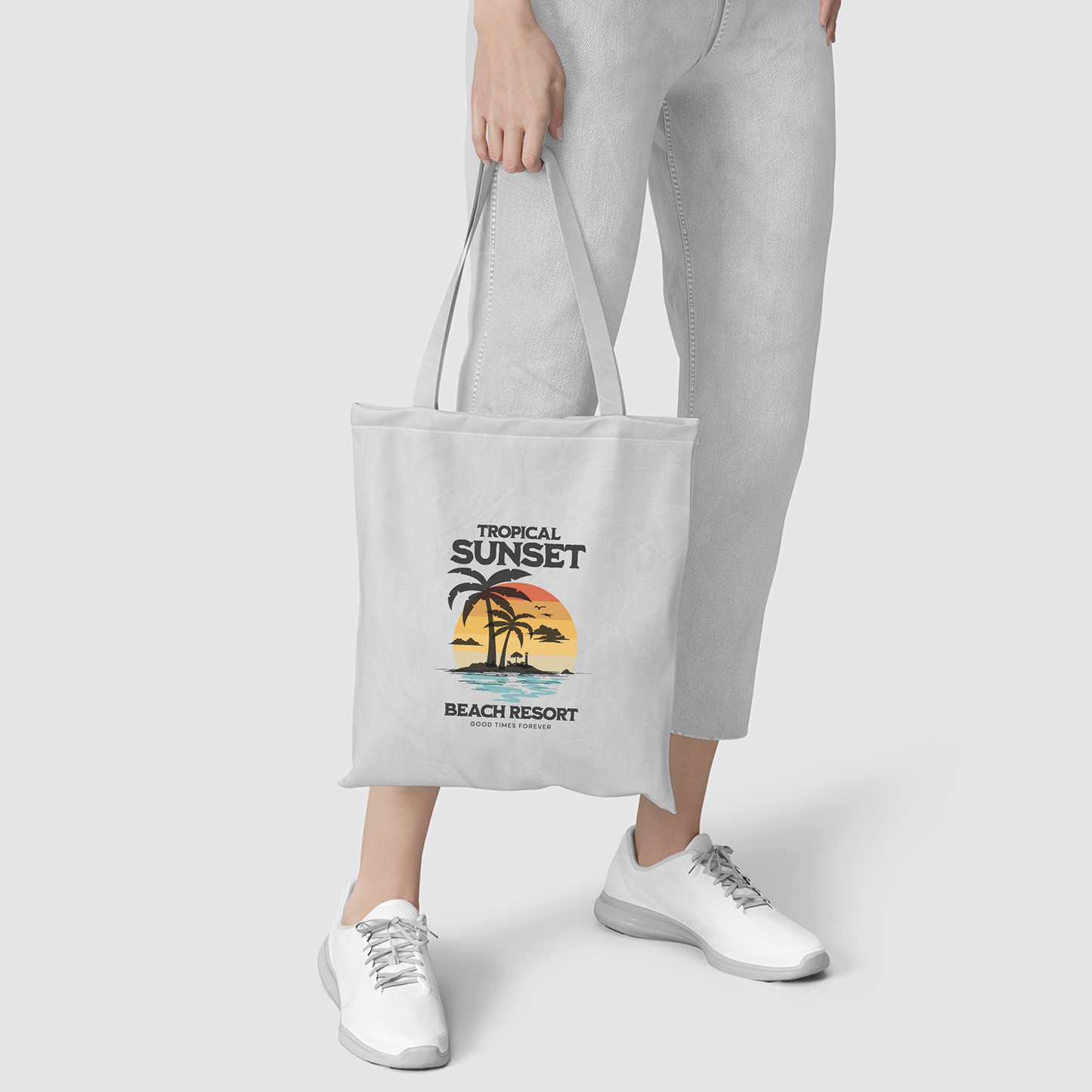 Tropical Sunset Beach Canvas Bag