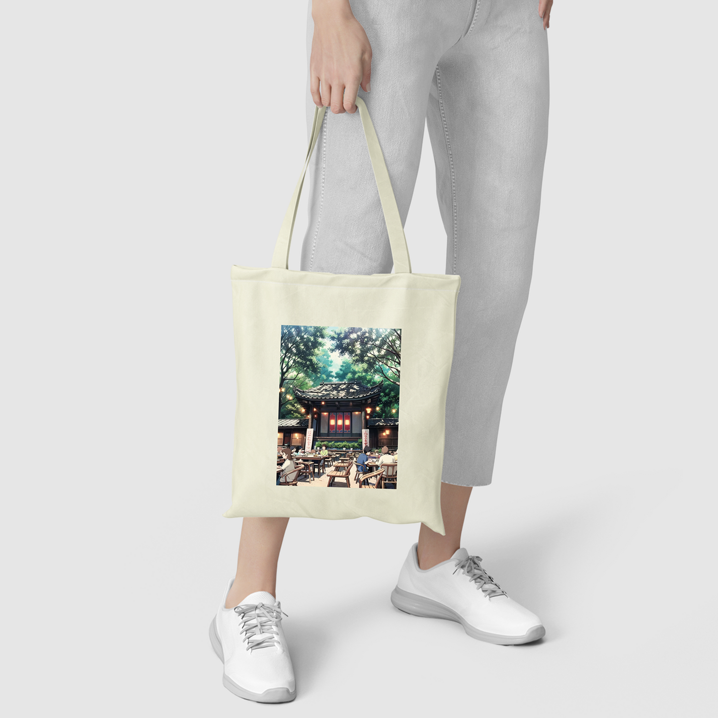 Tranquil Courtyard Canvas Bag