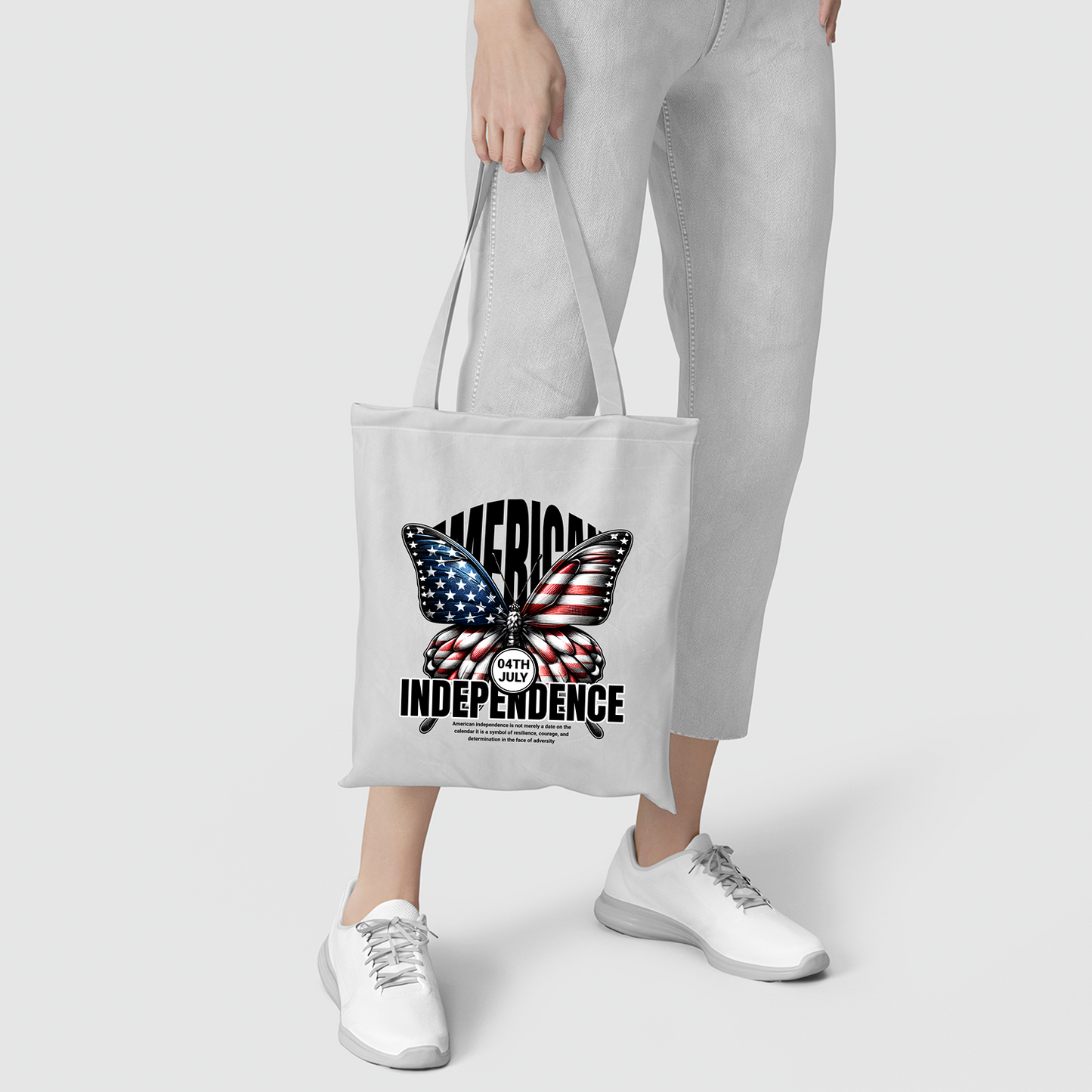 Patriotic Butterfly Canvas Bag