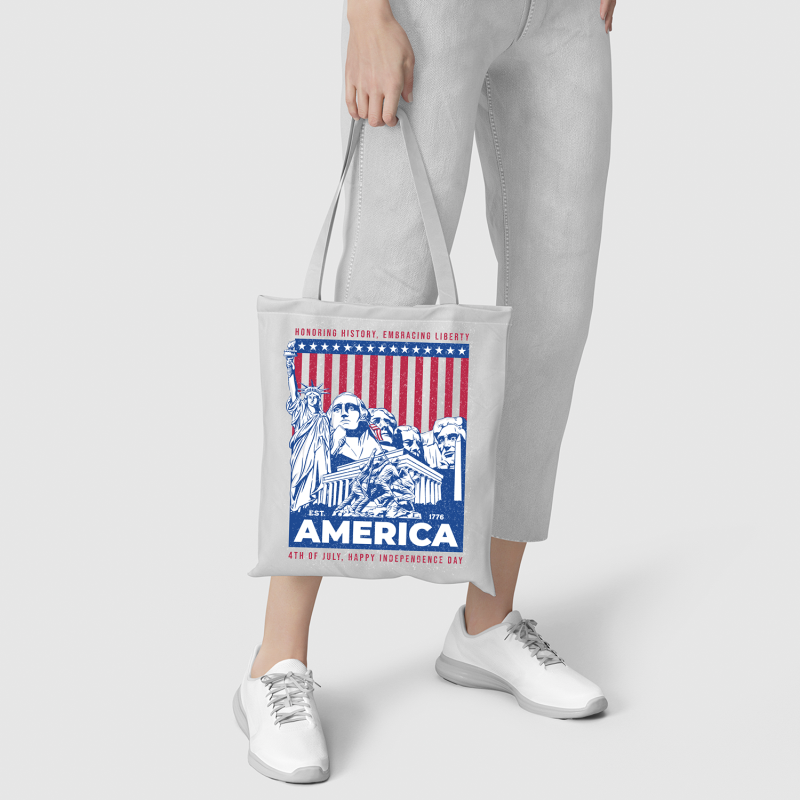 Honoring History，Embracing Liberty - Happy Independence Day Tote Bag