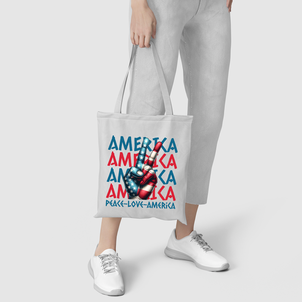 Vibrant USA Flag Hand Sign Tote Bag