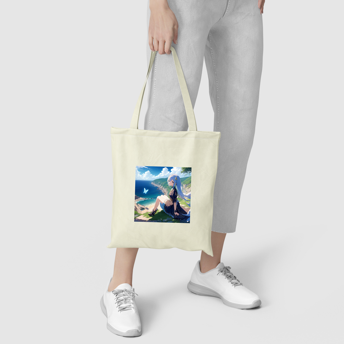 "Girl on the Cliff" Canvas Bag