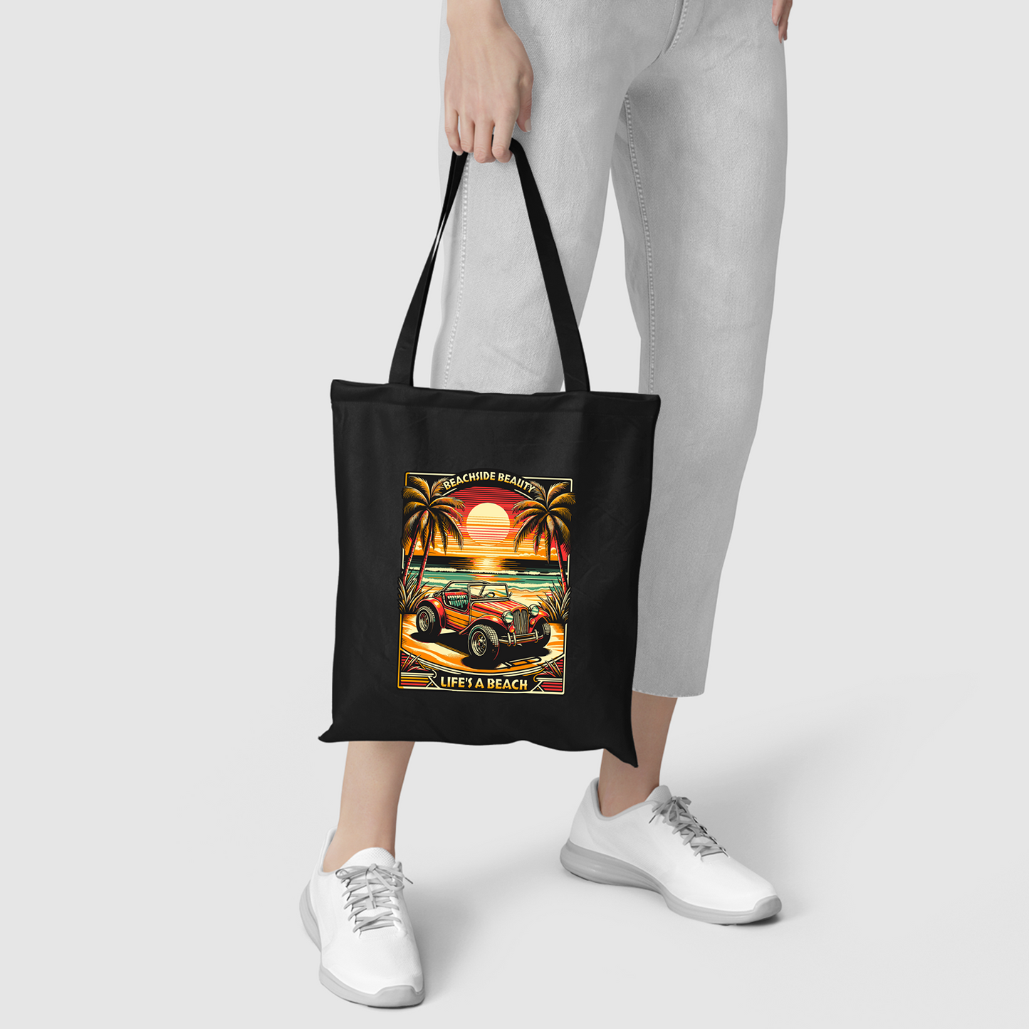 California Sunset Jeep Canvas Bag