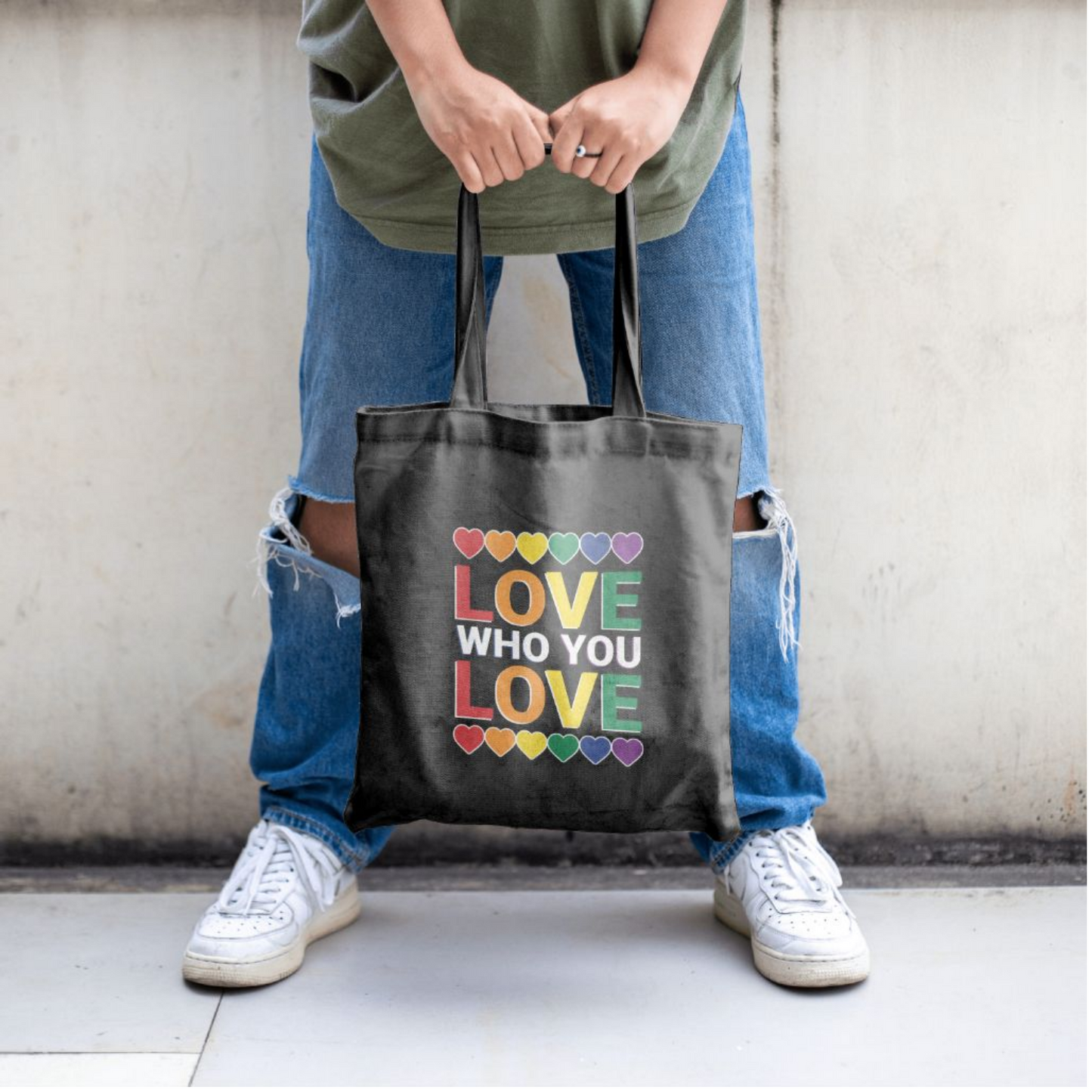 "LOVE WHO YOU LOVE" Pride Shopping Bag