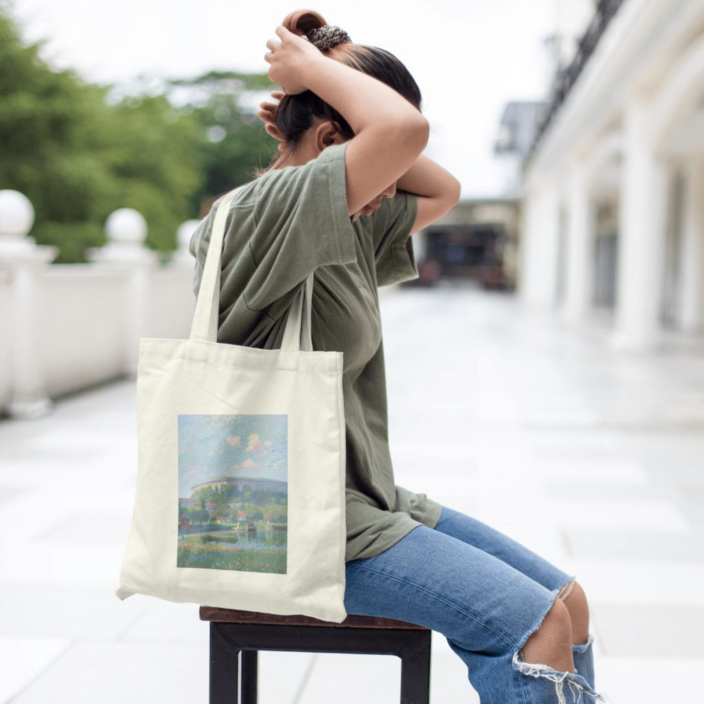 Scenic Park Pattern Canvas Bag