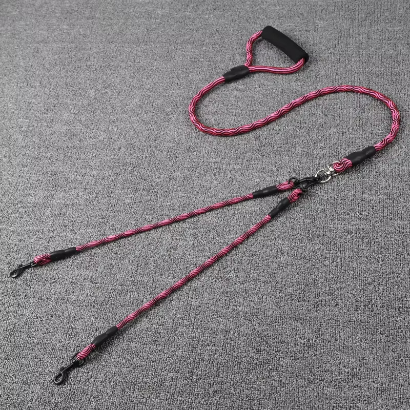 Dog Walking Rope Wave Pattern Double Leash Rope