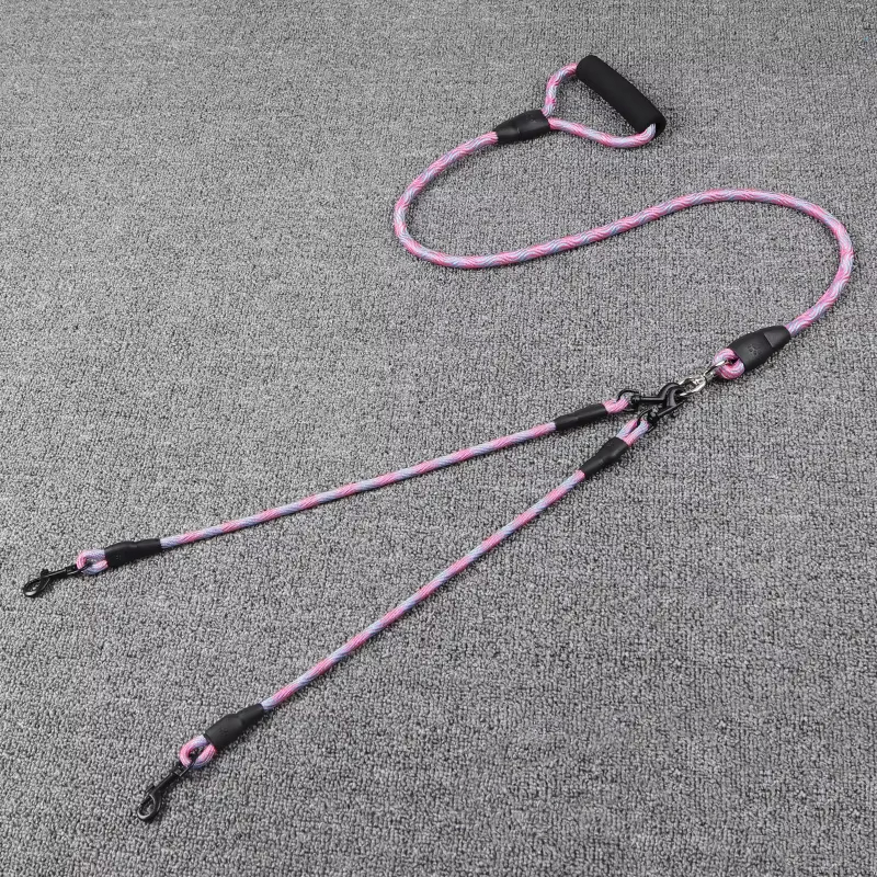 Dog Walking Rope Wave Pattern Double Leash Rope