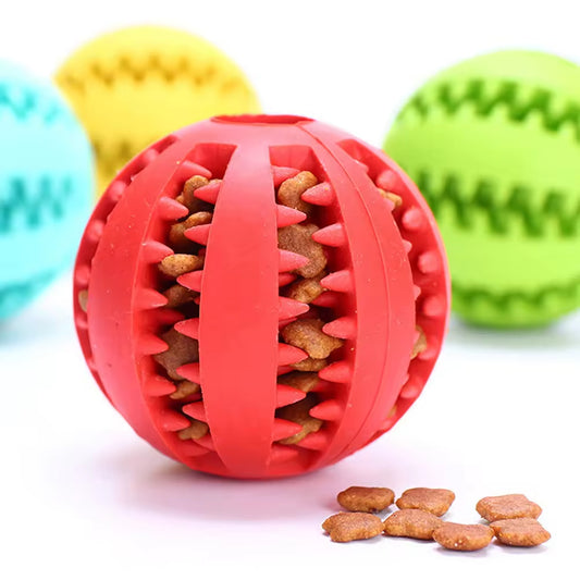 Pet Durable Soft Rubber Ball Chew Toy Leakage Food Toy