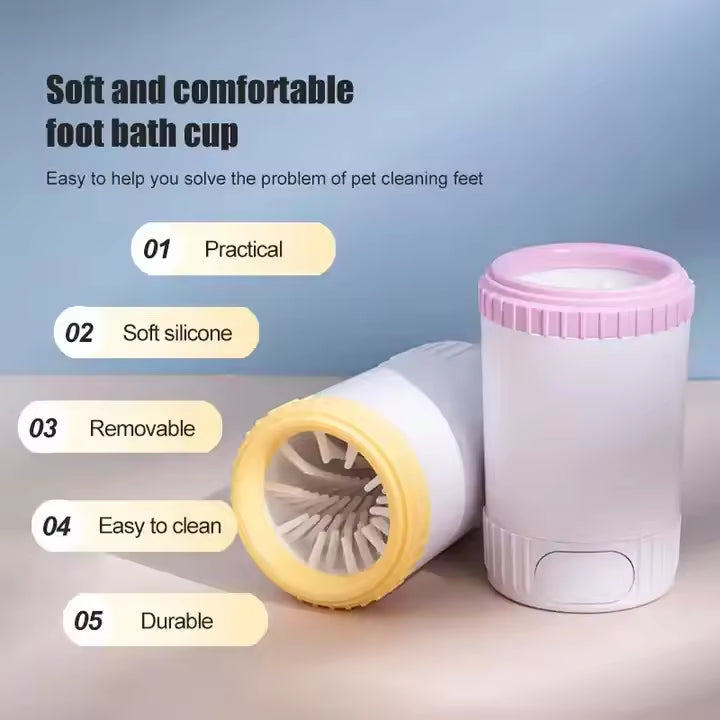 Semi-automatic Silicone Pet Foot Clean Cup Paw Washing Brush Cleaning Tool