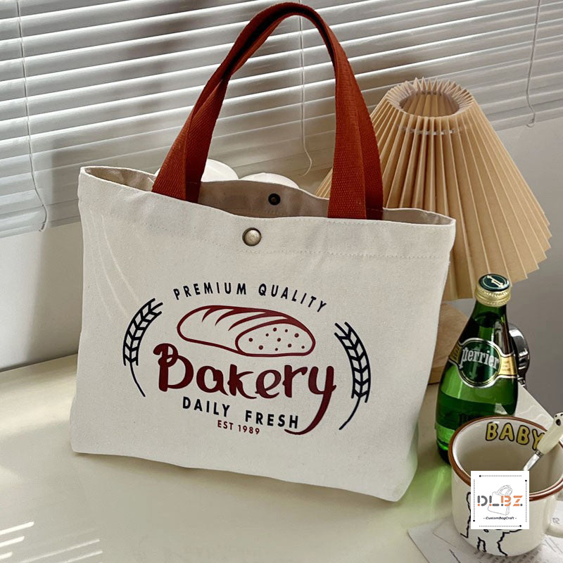 European-Style Casual Single-Sided Printed Canvas Tote Storage Bag