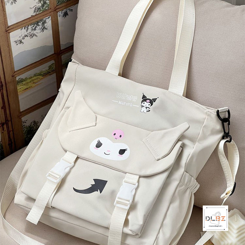 Cartoon Cat Single Shoulder Slung Tote Bag, School Bag or Diaper Bag