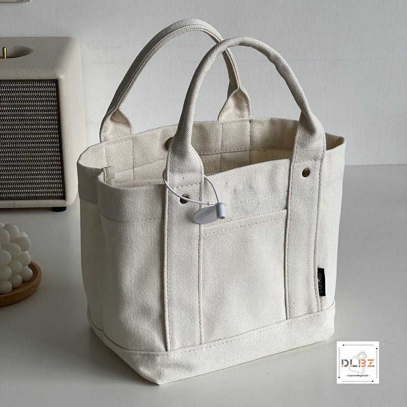 Detachable Compartment Cotton Canvas Tote Bag, Flexibly Adjust Space, Convenient for Carrying