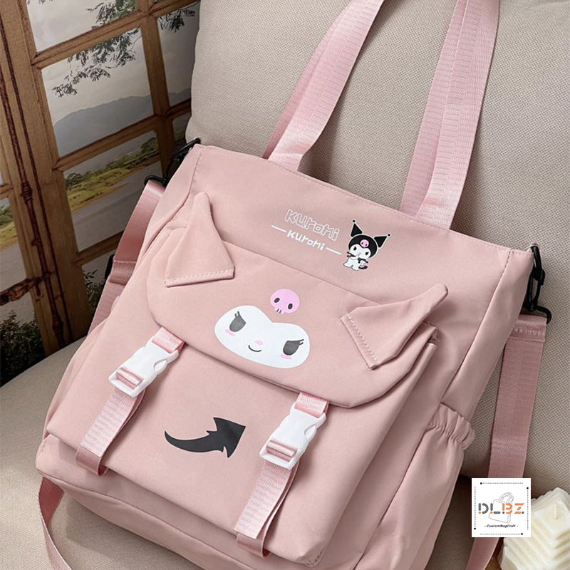 Cartoon Cat Single Shoulder Slung Tote Bag, School Bag or Diaper Bag