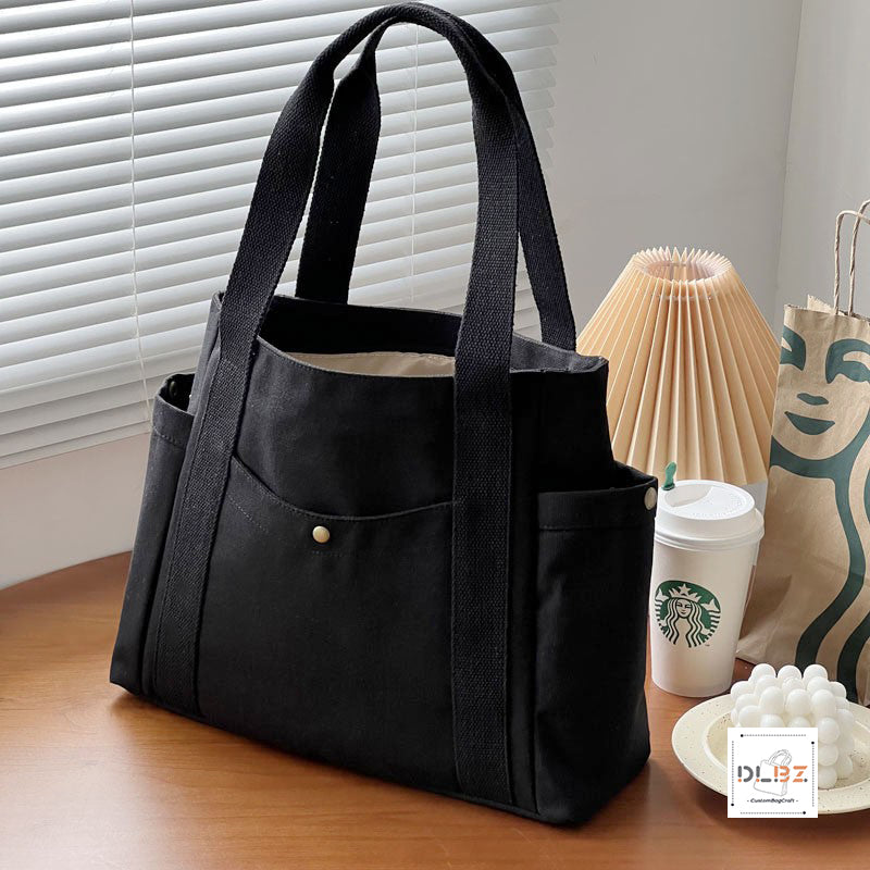 Aesthetic Tote Bag  With Multi Pockets, Zipper Pockets, Everything Tote Bag With Compartments