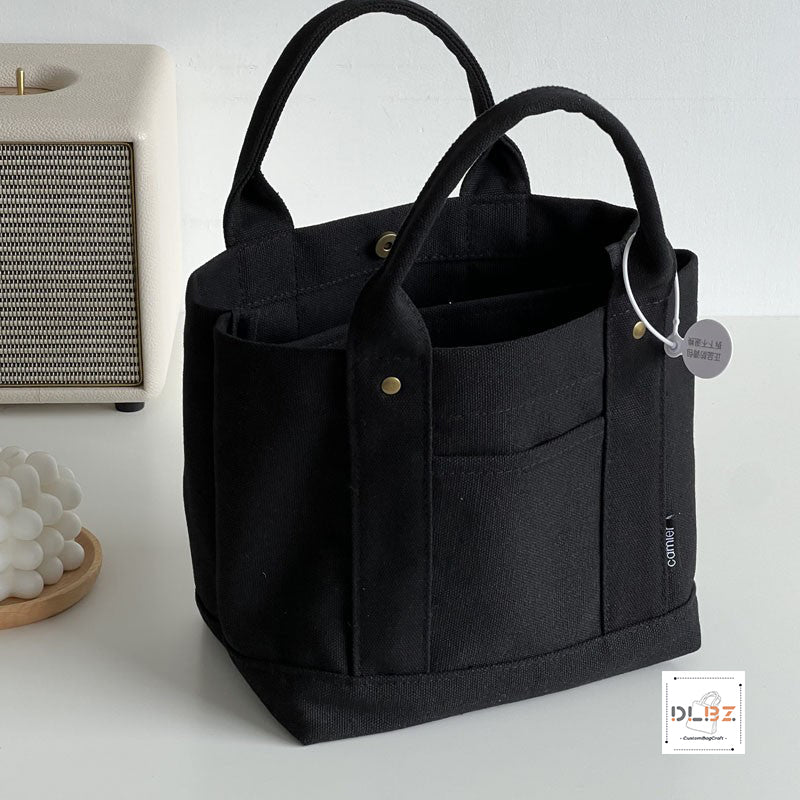 Detachable Compartment Cotton Canvas Tote Bag, Flexibly Adjust Space, Convenient for Carrying