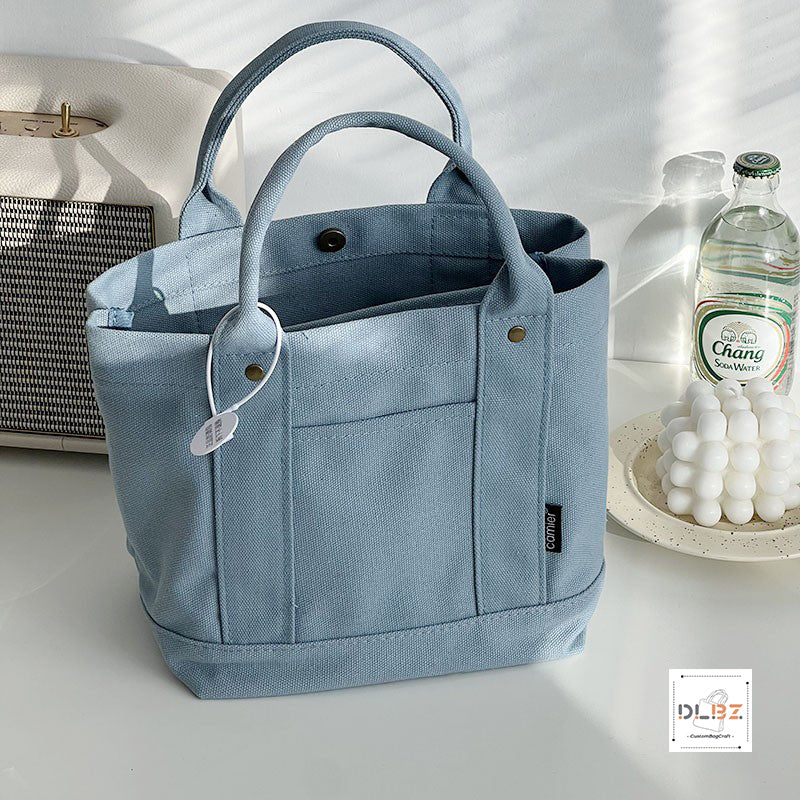 Detachable Compartment Cotton Canvas Tote Bag, Flexibly Adjust Space, Convenient for Carrying