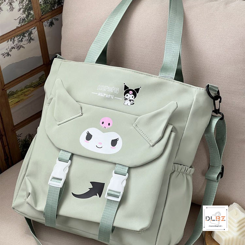 Cartoon Cat Single Shoulder Slung Tote Bag, School Bag or Diaper Bag