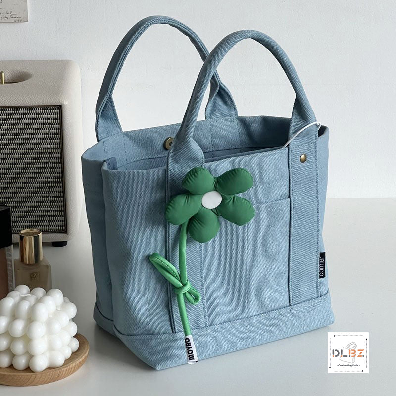 Detachable Compartment Cotton Canvas Tote Bag, Flexibly Adjust Space, Convenient for Carrying